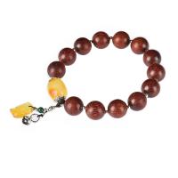 Wrist Mala Pterocarpus Santalinus Carved brown 12mm Sold By Strand