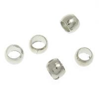 Messing Crimp Bead, Rondelle, platinum plated, 2.50x1.50mm, Gat:Ca 1.7mm, 30000pC's/Bag, Verkocht door Bag