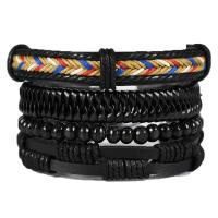 Wrap Armband , PU Leder, plattiert, 4 Stück & Modeschmuck & mehrschichtig & unisex, 6CM,17-18CM,8-9CM, verkauft von Strang