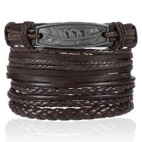 Wrap Armband , PU Leder, mit Zinklegierung, plattiert, Modeschmuck & mehrschichtig & unisex, keine, 6CM,17-18CM,8-9CM, verkauft von Strang