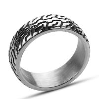 Titantium Steel Finger Ring, Titanium Steel, különböző méretű a választás & az ember, 7mm, Által értékesített PC