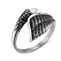 Titantium Steel fingerring, Titanium Stål, Feather, forskellig størrelse for valg & for mennesket, Solgt af PC