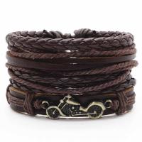 PU cavo bracciali, with lega in zinco, placcato, Regolabile & gioielli di moda & multistrato & per l'uomo, 6CM,17-18CM,8-9CM, Venduto da filo