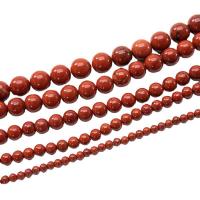 Red Jasper Χάντρα, Γύρος, γυαλισμένο, DIY & διαφορετικό μέγεθος για την επιλογή, κόκκινος, Sold Με Strand