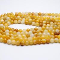 Perles en jade, jaune de jade, Rond, poli, DIY & normes différentes pour le choix, Jaune, Vendu par brin