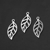 Pendants Jewelry Cruach dhosmálta, Leaf, dath airgid plated, 28x13x1mm, Díolta De réir PC