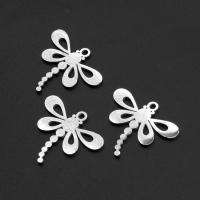 Roestvrij stalen sieraden Hangers, Roestvrij staal, Dragonfly, silver plated, 24x28x1mm, Verkocht door PC