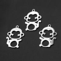 Stainless Steel Pendants Monkey silver color plated Sold By PC