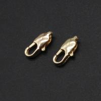 真鍮ロブスター留め金, 銅, ゴールドメッキ, ニッケル、鉛、カドミウムフリー, 12x5x3mm, 100パソコン/バッグ, 売り手 バッグ