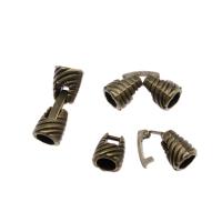 Messing Fold Over Clasp, Kobberlegering, forgyldt, flere farver til valg, nikkel, bly & cadmium fri, 11x8x8mm, Ca. 100pc'er/Bag, Solgt af Bag