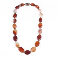 Agat halskæde, Agate, blandede farver, 20*30mm, Solgt Per 72 cm Strand