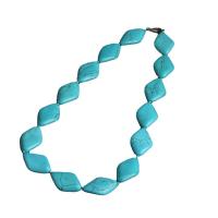 Collier turquoise de mode, turquoise synthétique, poli, bleu, 550mm, Vendu par brin