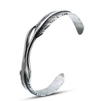 Titanium Steel Σφαλιάρα Bangle, Φτερό, γυαλισμένο, διαφορετικό μέγεθος για την επιλογή & για τον άνθρωπο, 10x185mm, Sold Με PC