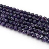 Natuurlijke Amethyst kralen, Amethist, Ronde, gepolijst, gefacetteerde, Per verkocht Ca 15 inch Strand