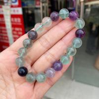 Gemstone Браслеты, Красочные флюорита, Круглая, полированный, продается Strand