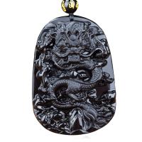 Natural Black Obsidian Pendants black Sold By PC