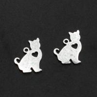 Acciaio inossidabile Animal Ciondoli, acciaio inox, Gatto, placcato, nessuno, 18x12x1mm, Appross. 10PC/borsa, Venduto da borsa