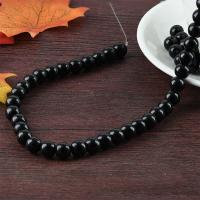 Perles Agates Noires naturelles, agate noire, noire, 6mm, Vendu par 39 cm brin