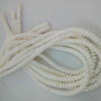 Natural White Shell Kralen, Schelp, Abacus, gepolijst, wit, 4x6mm, Verkocht door Strand