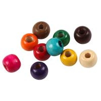 Abalorios de Madera, chapado, Sostenible & Bricolaje, multicolor, 6mm, Vendido por KG