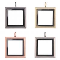 Zinc Alloy Locket vedhæng, Square, forgyldt, du kan DIY, flere farver til valg, nikkel, bly & cadmium fri, 30x30mm, Solgt af PC