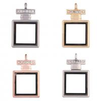 Zinc Alloy Locket Pendant with Glass plated DIY & with rhinestone nickel lead & cadmium free Sold By PC