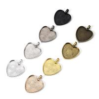 Zinc Alloy vedhæng Cabochon Setting, Heart, forgyldt, du kan DIY, flere farver til valg, 10x50x1mm, Ca. 10pc'er/Bag, Solgt af Bag