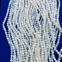 Prirodni White Shell perle, Školjka, Krug, uglađen, možete DIY, Prodano Per Približno 40 cm Strand