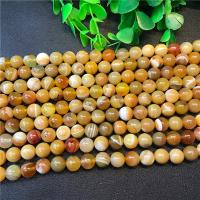 Perle Agate dentelle naturelle, agate lace, Rond, poli, normes différentes pour le choix, camouflage jaune, 10mm, Vendu par brin