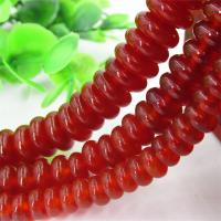 Natuurlijke rode agaat kralen, Abacus, gepolijst, rood, 3x6mm, 120pC's/Strand, Verkocht door Strand