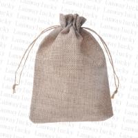 Toile de lin Sac drawstring, beige, 150x200mm, Vendu par sac