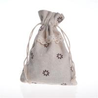 Leinen Drawstring Tasche, beige, 90x120mm, verkauft von PC