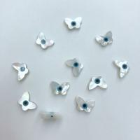 Natuurlijke zoetwaterschelp kralen, White Lip Shell, Vlinder, DIY & glazuur, blauw, 6x9mm, Verkocht door PC