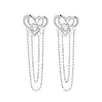 Zinc Alloy Drop Earring, Heart, mode smykker & for kvinde & med rhinestone & hule, nikkel, bly & cadmium fri, Solgt af par