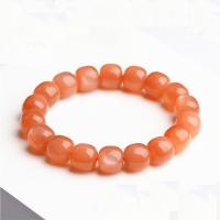 Orange Moonstone Armbånd, Runde, poleret, Naturligt, Solgt Per Ca. 18.5 cm Strand