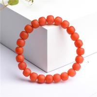 Yunnan Red Agate Armband, Flat Round, polerad, matt, Såld Per Ca 18.5 cm Strand