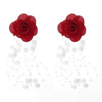 Zinc Alloy Drop Earrings Flower plated fashion jewelry & for woman nickel lead & cadmium free Sold By Pair