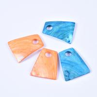 Shell Hangers, Freshwater Shell, Trapezium, DIY, gemengde kleuren, 61x50mm, Verkocht door PC