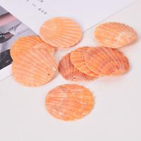 Pendentifs coquillage, coquille, Rond, DIY, orange, 40mm, Vendu par PC