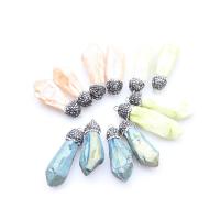 Quartz Gemstone Pendants plated DIY Sold By PC