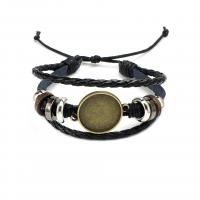 Snap Button Bracelet Leather 20mm Sold By Strand