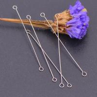 Rustfrit stål Eyepins, Stainless Steel, poleret, sølv, 35x0.30mm, Solgt af PC