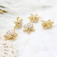 Cubic Zirconia Micro Pave Brass Pendant Flower 18K gold plated micro pave cubic zirconia Sold By PC