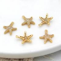 Cubic Zirconia Micro Pave Brass Pendant Starfish 18K gold plated micro pave cubic zirconia Sold By PC