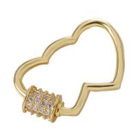 Brass Screw Clasp plated durable & DIY & micro pave cubic zirconia nickel lead & cadmium free Sold By PC