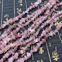 Chipsy Gemstone, Strawberry Quartz, Nieregularne, obyty, DIY, różowy, 3-5mm, sprzedawane na 32 cal Strand