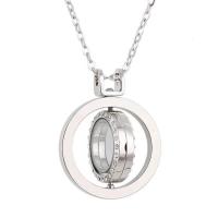 Fashion Locket halskæde, Zinc Alloy, med Glas, Runde, forgyldt, for kvinde & med rhinestone, flere farver til valg, nikkel, bly & cadmium fri, 37x37x9mm, Solgt Per 25.59 inch Strand