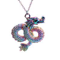 Collier de bijoux en alliage de zinc, dragon, Placage coloré, DIY & styles différents pour le choix, plus de couleurs à choisir, protéger l'environnement, sans nickel, plomb et cadmium, 45x40x6mm, Longueur 17.716 pouce, Vendu par PC