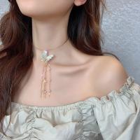 Mode Fringe ketting, Zinc Alloy, plated, mode sieraden & voor vrouw, nikkel, lood en cadmium vrij, 110mm, Verkocht door PC