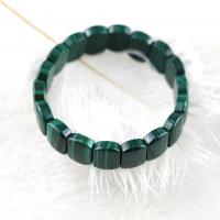 Gemstone Bracciali, malachite, Rettangolo, lucido, Naturale & gioielli di moda, assenza di nichel,piombo&cadmio, Venduto per Appross. 18 cm filo